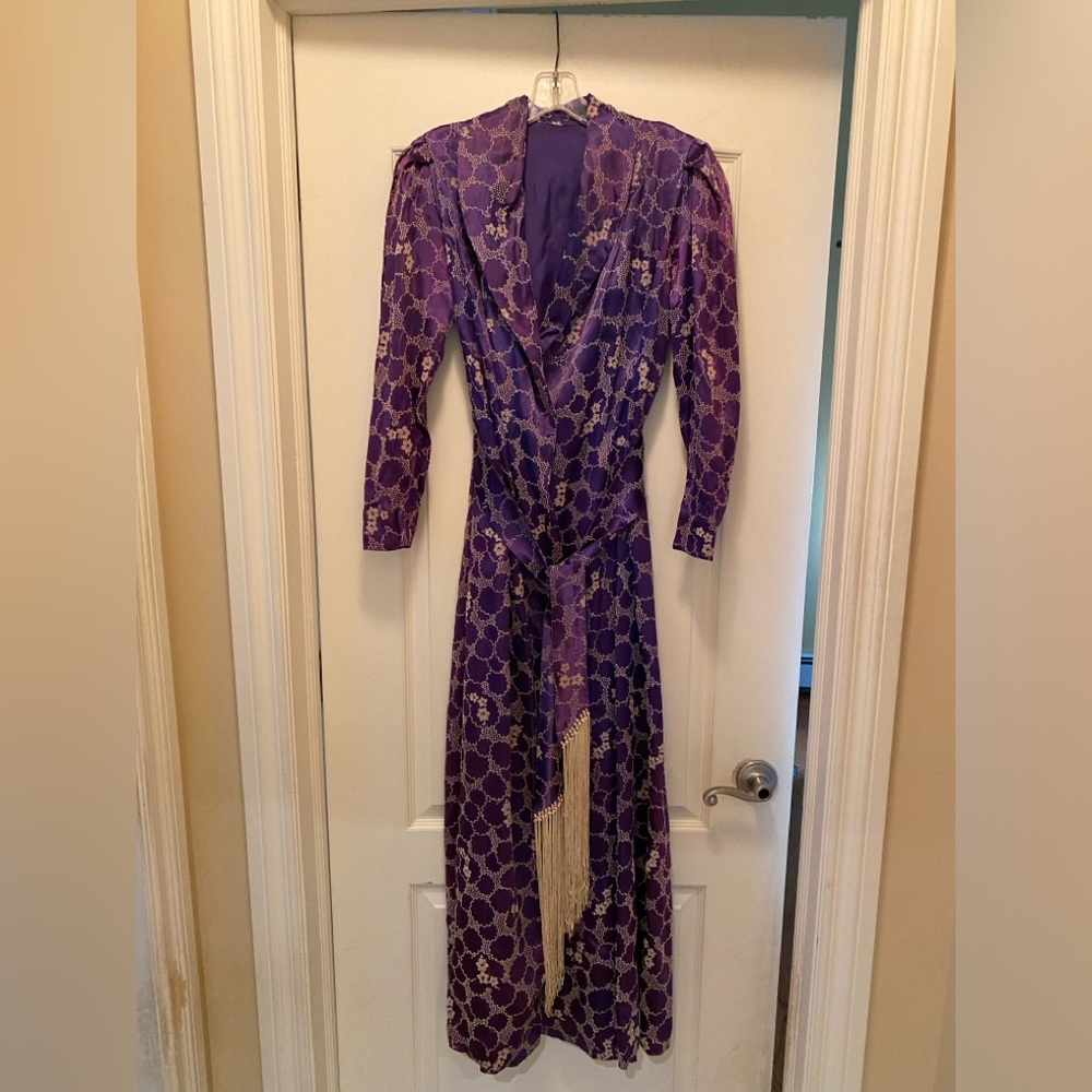 Vintage Women’s Purple  Silk Robe